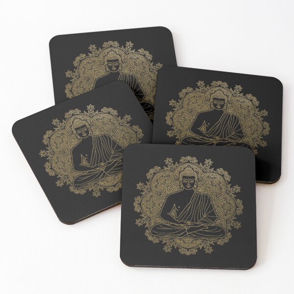 Item preview, Golden Sitting Buddha with Lotus Flower Mandala Background 8 designed and sold by SoccaTamam.