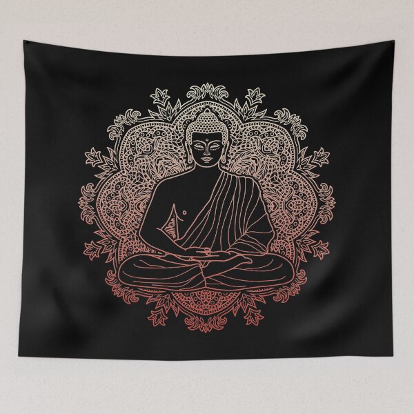 Item preview, Sitting Buddha with Lotus Flower Mandala Background designed and sold by SoccaTamam.