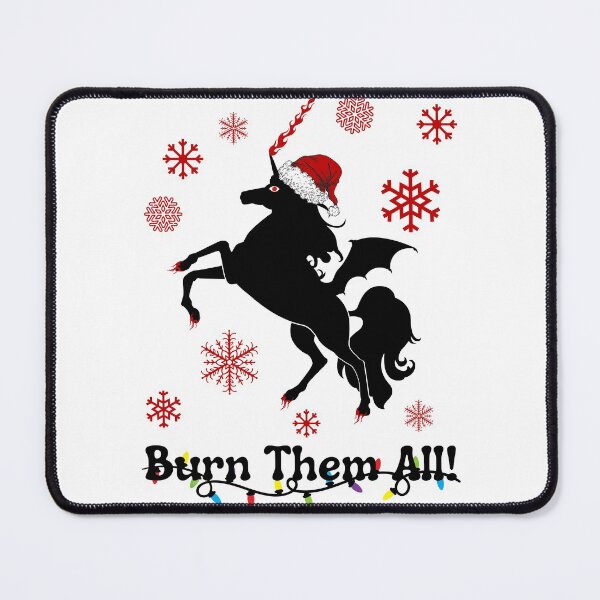 Item preview, Evil Unicorn with Flames and Christmas Lights designed and sold by charqui.