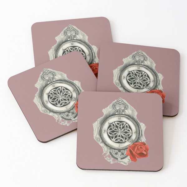 Item preview, Red rose and compass designed and sold by KnowingWonder.