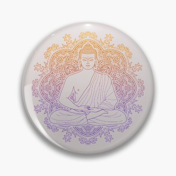 Item preview, Sitting Buddha with Lotus Flower Colorful Mandala Background designed and sold by SoccaTamam.
