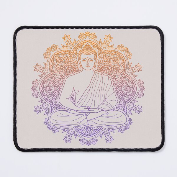 Item preview, Sitting Buddha with Lotus Flower Colorful Mandala Background designed and sold by SoccaTamam.