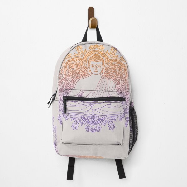 Item preview, Sitting Buddha with Lotus Flower Colorful Mandala Background designed and sold by SoccaTamam.