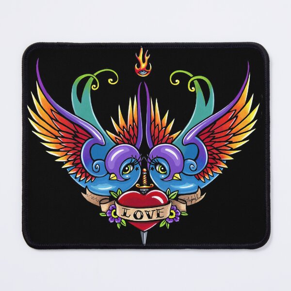 Item preview, Eternal Love Swallow Tattoo Rainbow Birds by Myka Jelina  designed and sold by Myka Jelina.