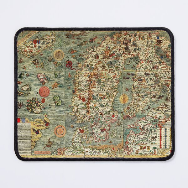 Item preview, CARTA MARINA 1539 ANTIQUE MAP OF SEA CREATURES IN WATERS OF NORWAY AND ICELAND designed and sold by BulganLumini.