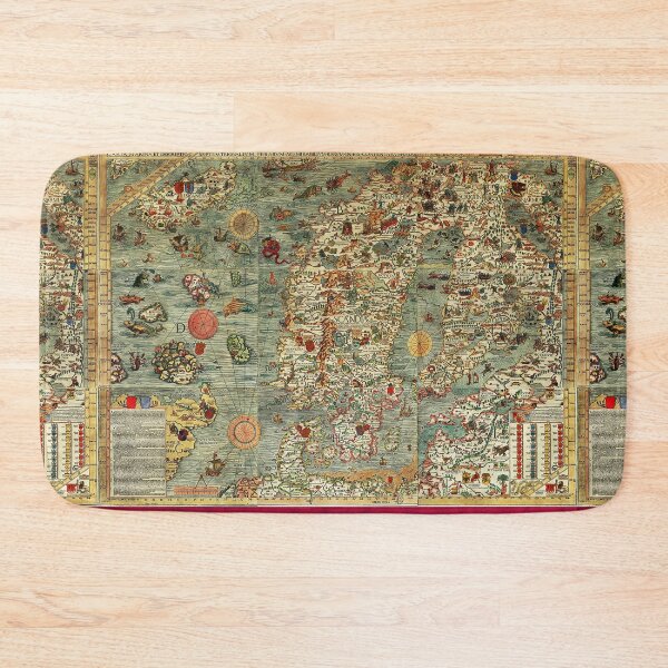 Item preview, CARTA MARINA  1539 ANTIQUE MAP OF SEA CREATURES IN WATERS OF NORWAY AND ICELAND designed and sold by BulganLumini.