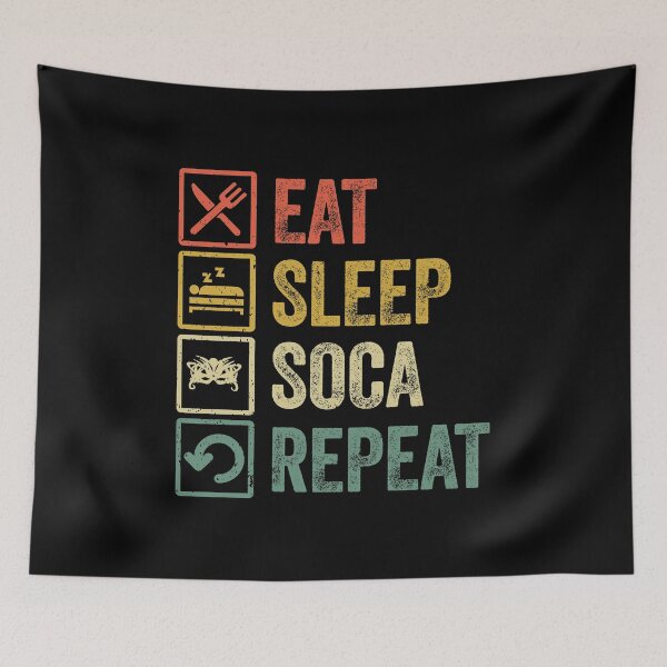 Item preview, Funny eat sleep soca repeat retro vintage gift designed and sold by HN-ART.