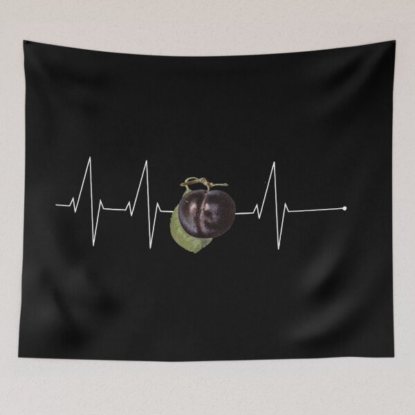 Item preview, Plum heartbeat retro vintage white designed and sold by tiemistico.