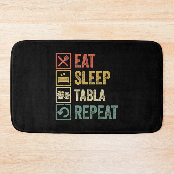 Item preview, Funny eat sleep tabla repeat retro vintage gift designed and sold by HN-ART.