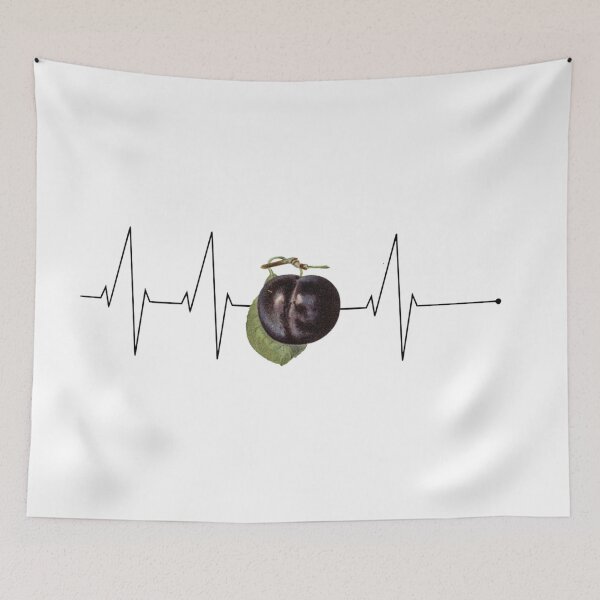 Item preview, Plum heartbeat retro vintage black designed and sold by tiemistico.