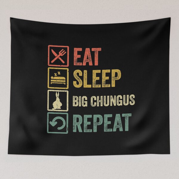 Item preview, Funny eat sleep big chungus repeat retro vintage designed and sold by HN-ART.