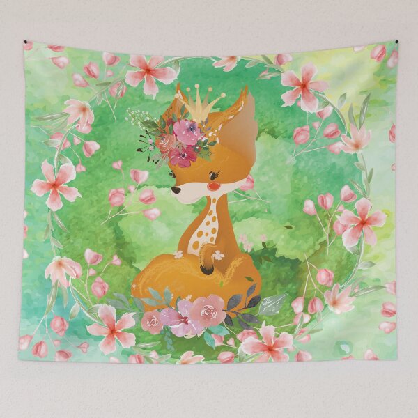 Item preview, Watercolor Floral Fox designed and sold by Lylabean22.