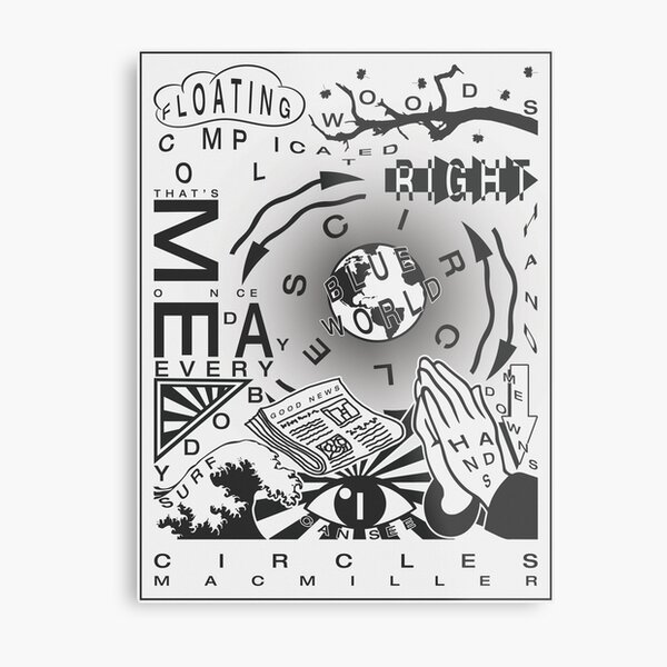 Circles Poster (Tracklist) - Mac Miller Metal Print