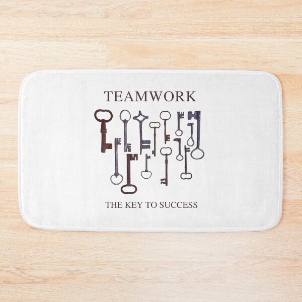 Item preview, TEAMWORK - The Key to Success - Antique / vintage keys - minimalist white designed and sold by Art4Motivation.