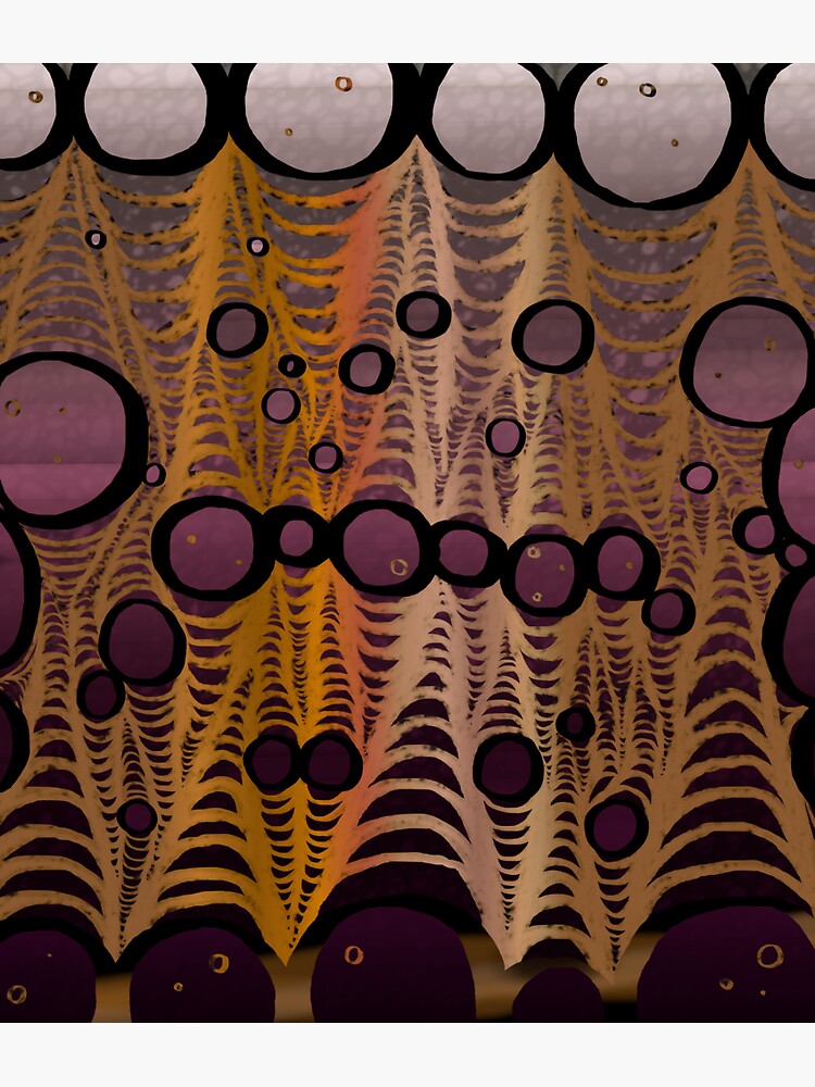 Thumbnail 3 of 3, Sticker, Abstract Circles Pattern Purple and Copper Shimmer designed and sold by BlazeraptorGirl.