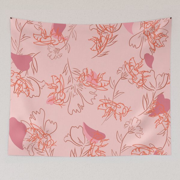 Item preview, Minimalistic Floral Bee Print designed and sold by Lylabean22.