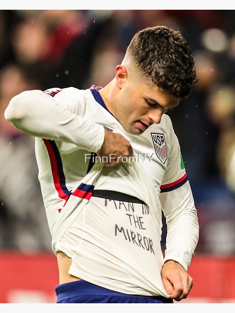 "Pulisic Man in the Mirror USMNT" Poster for Sale by FinnFromNY Redbubble