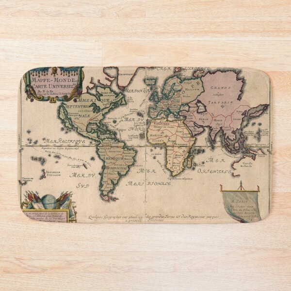 Item preview, Map of the World (Mappe-Monde) in 1714 designed and sold by ganje.