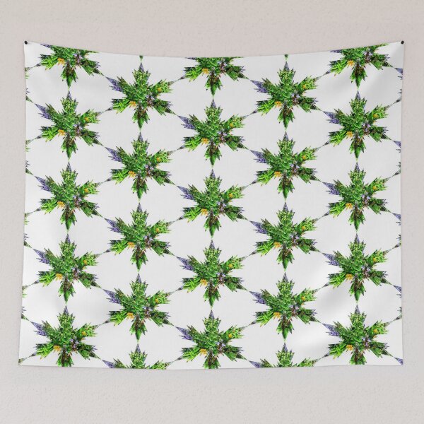 Item preview, Snowflakes Green Lavender Yellow Star flower by Iritof designed and sold by iritof.