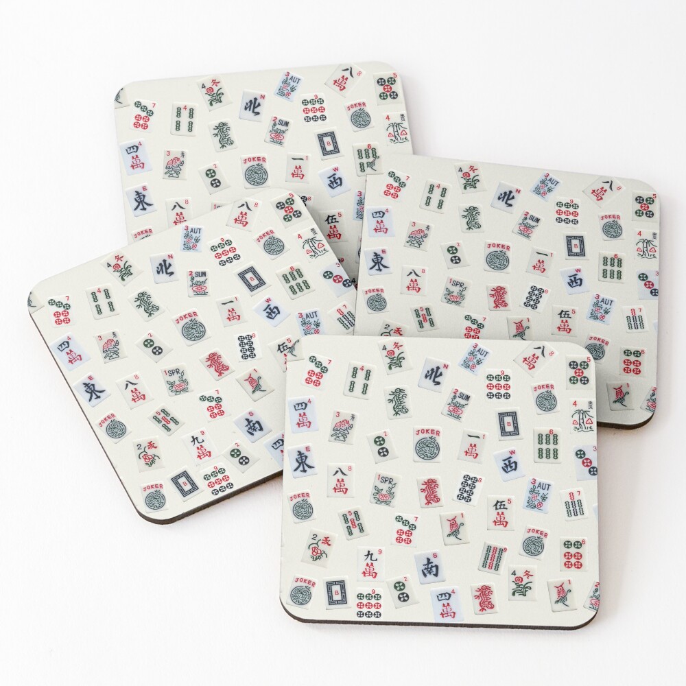Mahjong game tiles design Coasters (Set of 4)