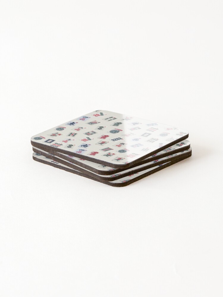 Alternate view of Mahjong game tiles design Coasters (Set of 4)