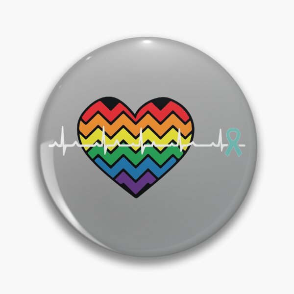 Artikelvorschau, Regenbogenherz mit Dysautonomie-Band entworfen und verkauft von spaceacedesigns.
