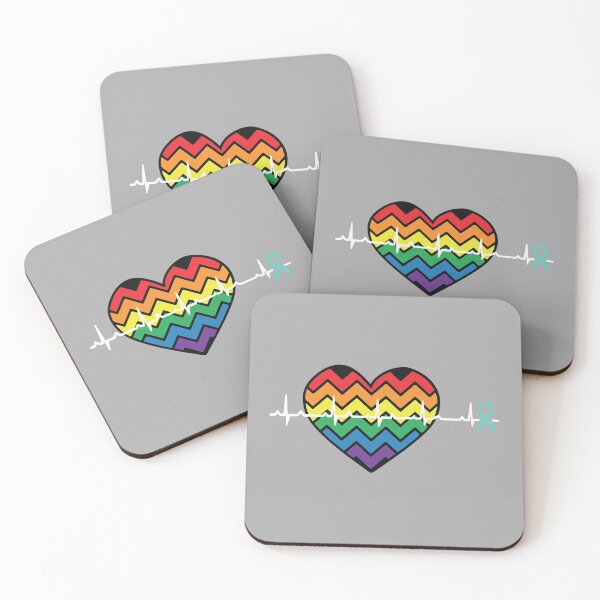 Item preview, Rainbow Heart with Dysautonomia Ribbon designed and sold by spaceacedesigns.