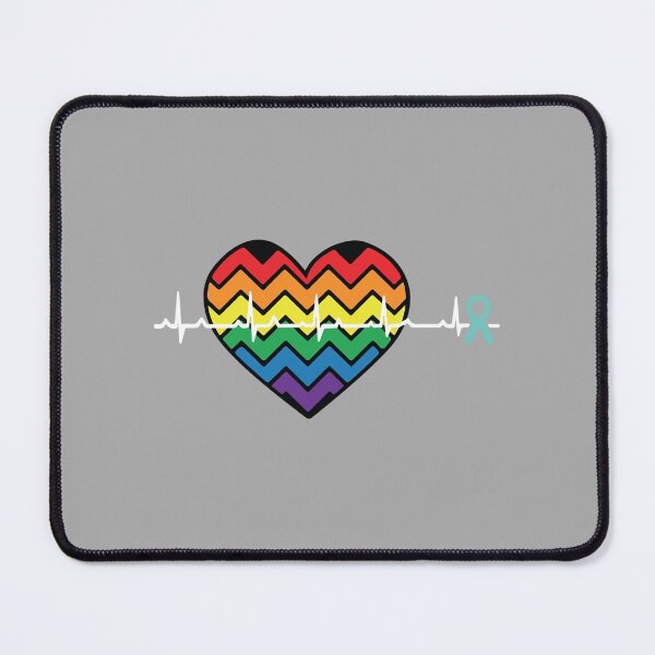 Item preview, Rainbow Heart with Dysautonomia Ribbon designed and sold by spaceacedesigns.
