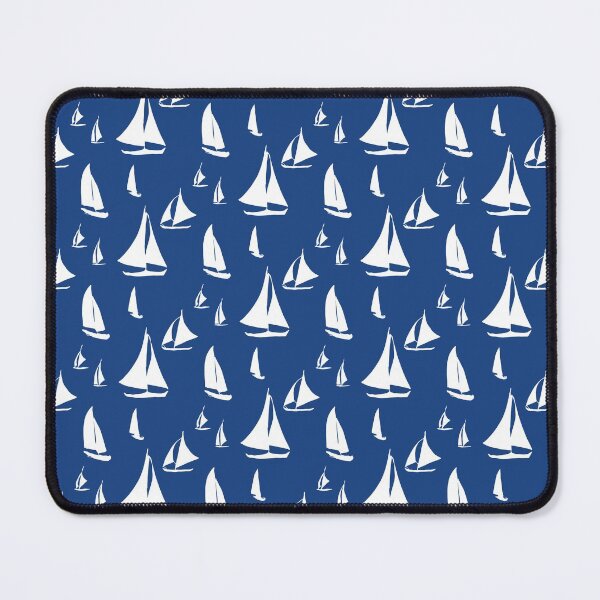 Item preview, Sailboats, white on blue designed and sold by KShedenhelm.