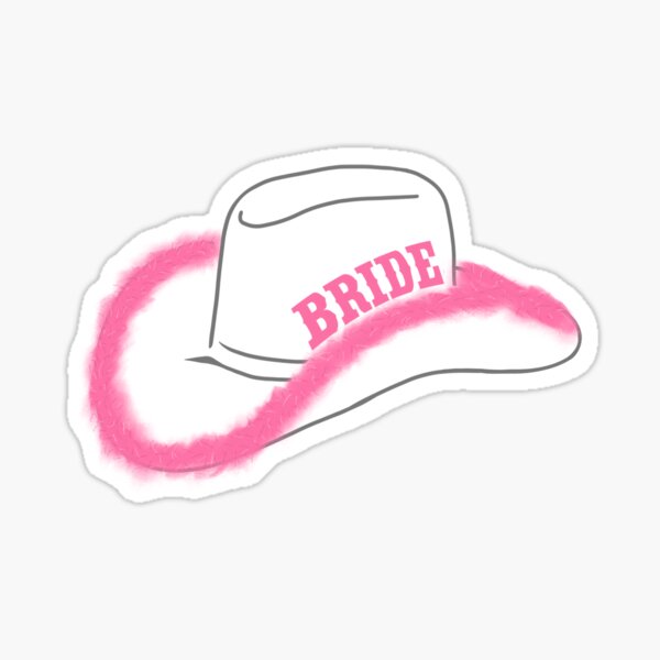Item preview, bride pink boa trim cowboy hat designed and sold by Marla Gambucci.
