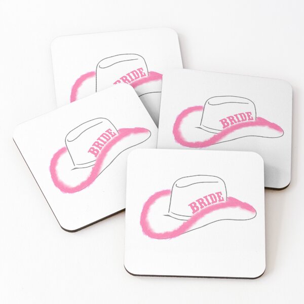 Item preview, bride pink boa trim cowboy hat designed and sold by Marla Gambucci.