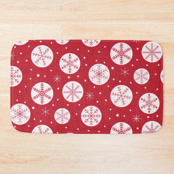 Item preview, Christmas classic red snowflakes on white balls  designed and sold by Yasminepatterns .
