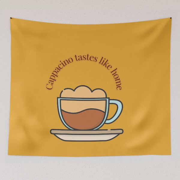 Item preview, Cappacino tastes like home/heartwarming coffee quote/coffee Christmas gifts designed and sold by haRexia.