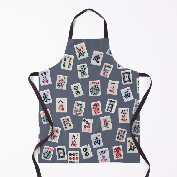 Vista previa del artículo con la obra «Diseño de fichas de juego de Mahjongg en color azul», diseñado y vendido por Zina Stromberg.