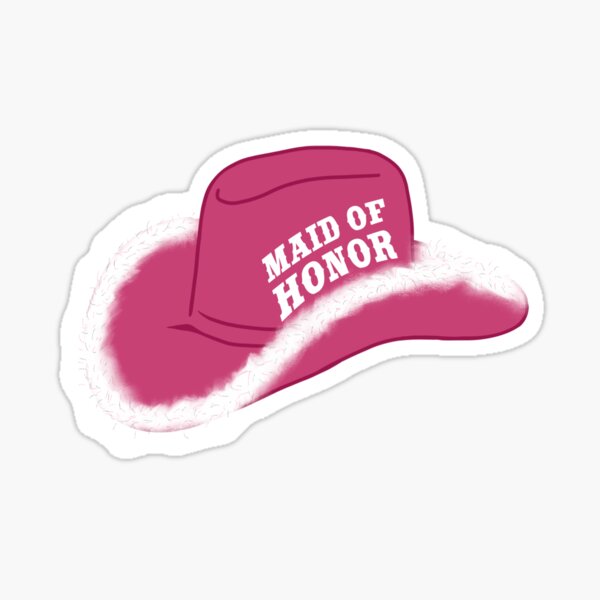Item preview, maid of honor pink boa trim cowboy hat  designed and sold by Marla Gambucci.