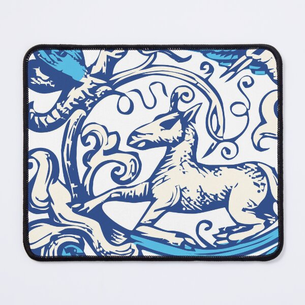 Item preview, Gothic Art Blue and White Nature Renaissance Print designed and sold by IamTrending.