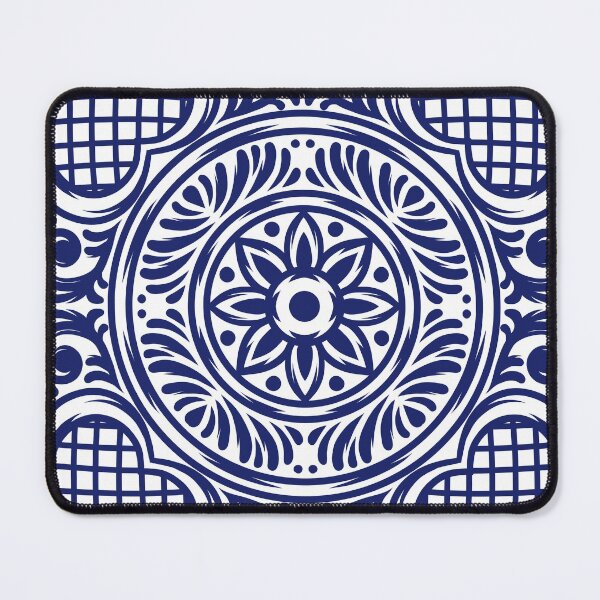 Item preview, Cottagecore Vintage Navy Blue Mediterranean pattern designed and sold by IamTrending.