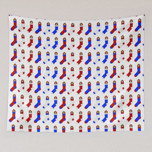 Item preview, Knit Socks (Red, White, and Blue with Dark Wood) designed and sold by nklange240.