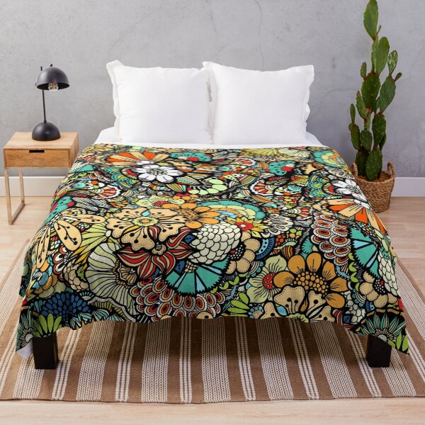 Item preview, Vibrant Abstract Geometrical Flowers Seamless Botanical Pattern designed and sold by silviaol.