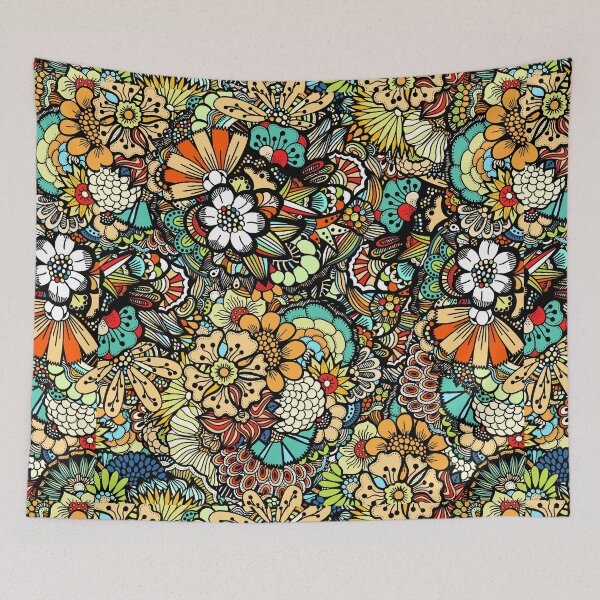 Item preview, Vibrant Abstract Geometrical Flowers Seamless Botanical Pattern designed and sold by silviaol.