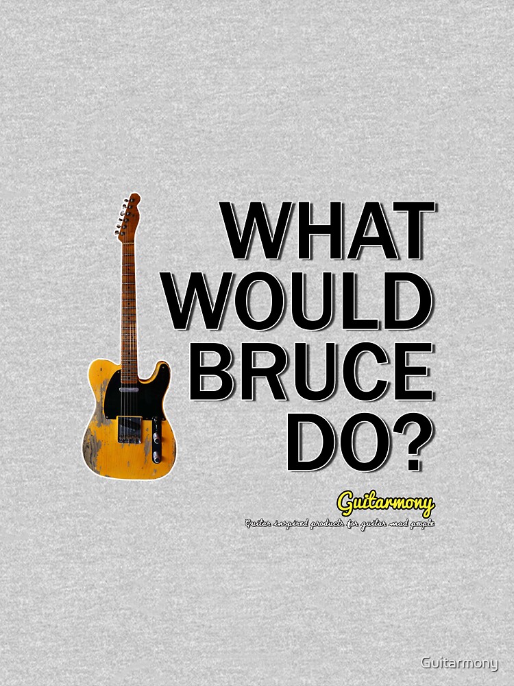 Thumbnail 7 of 7, Classic T-Shirt, What Would Bruce Do? - Black Text designed and sold by Guitarmony.