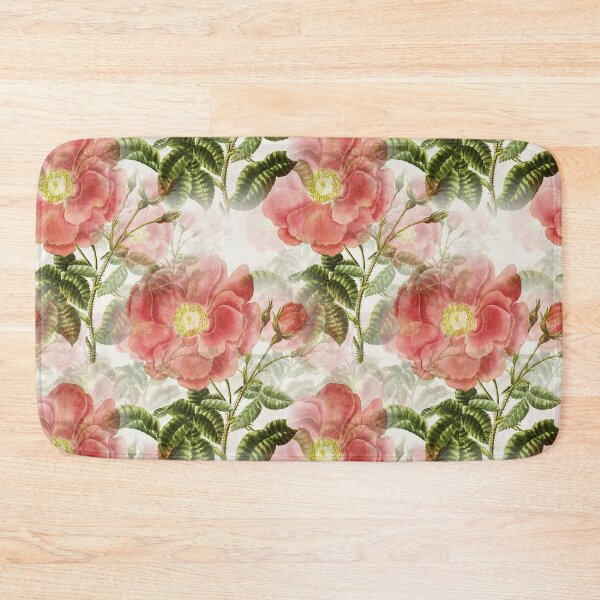 Item preview, Gorgeous Elegant Watercolor Vintage Abstract Pink Wild Roses and Leaves Floral Pattern designed and sold by silviaol.