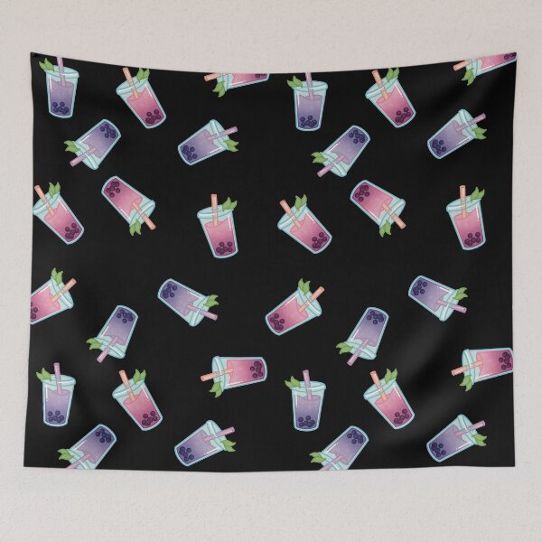 Item preview, Bubble Tea Pink and Purple Seamless Pattern  designed and sold by petinmypocket.