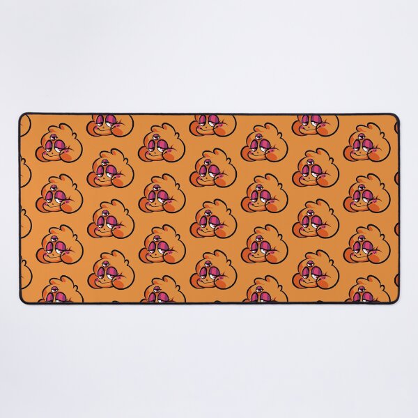 Cute Orange Character Icon Desk Mat