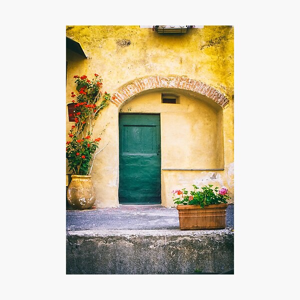Item preview, Italian facade with geraniums designed and sold by Silvia Ganora.