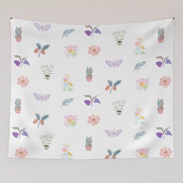 Item preview, Mixed Pastel Plants, Flowers, Butterfly Pattern  designed and sold by silviaol.
