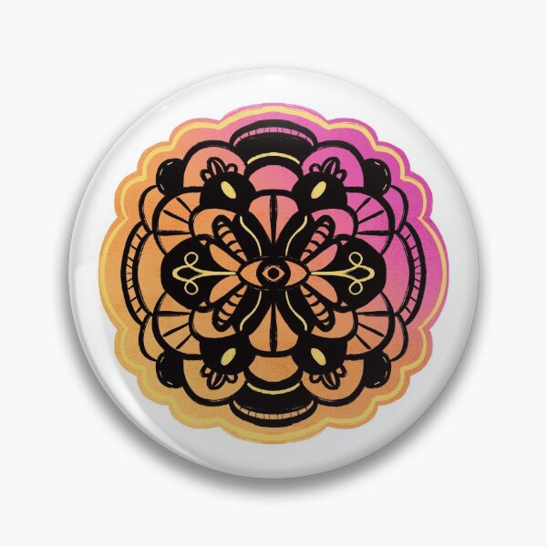 Item preview, Colorful mandala — hot pink, orange, yellow, black designed and sold by thephoenixsoul.