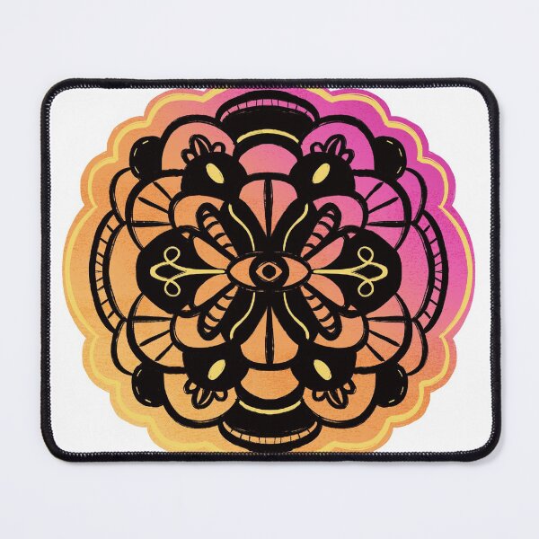 Item preview, Colorful mandala — hot pink, orange, yellow, black designed and sold by thephoenixsoul.