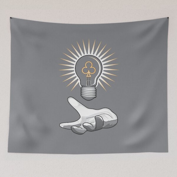 Item preview, "Revealed in Light" magical lightbulb of Clubs designed and sold by houseofwray.