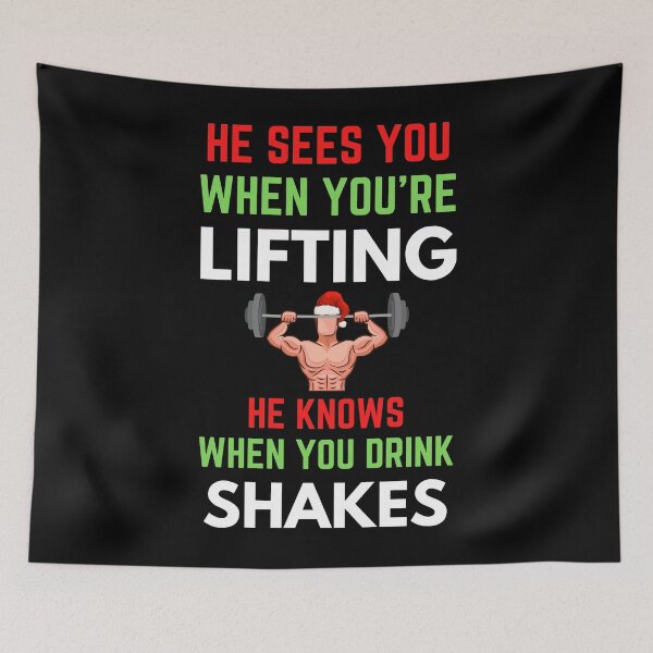 Item preview, He Sees You When You’re Lifting Santa Claus Jingle Bells Christmas designed and sold by EllConApparel.